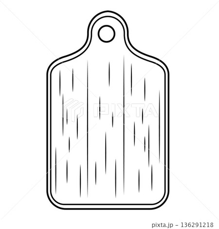 Flat Vector Wooden Cutting Board Icon Closeup Isolated on White Background. Cutting Board Design Template, Chopping Board Illustration 136291218