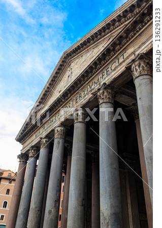 Exterior of Pantheon in Rome, Italy 136291233