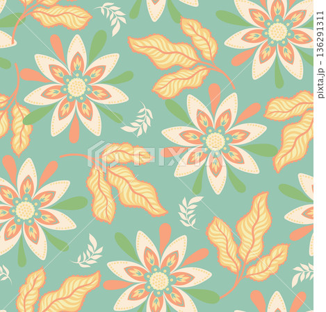 Vintage Floral Botanical Garden Pattern 136291311