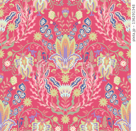 Bright Folk Floral Medallion Garden Pattern Bright Folk Floral Medallion Garden Pattern 136291348