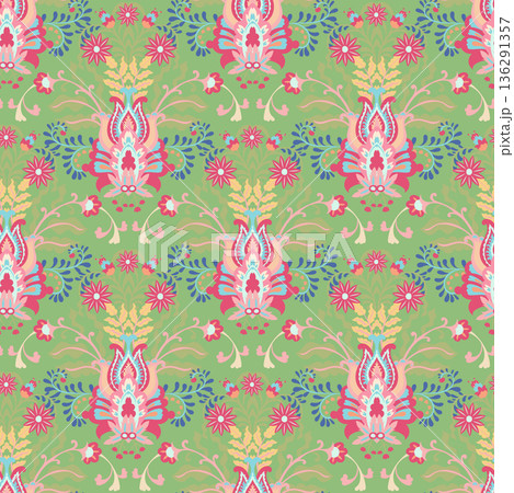 Minimal Plaid Botanical Accent Pattern 136291357