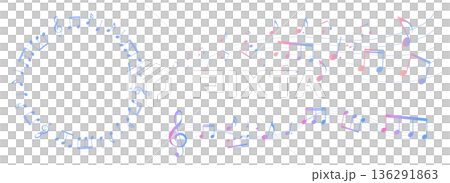 彩色透視樂譜框架插圖、五線譜、背景插圖、音符插圖、休止符和音樂符號 136291863