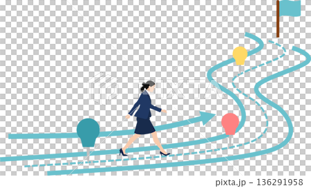 Illustration of a roadmap to achieving your goals Illustration of a roadmap to achieving your goals 136291958