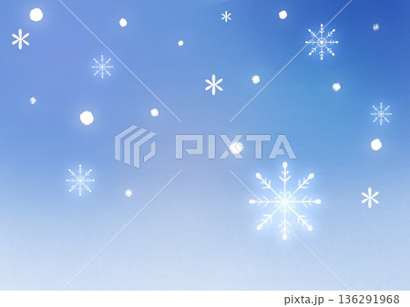 キラキラ輝く雪の結晶の背景 136291968