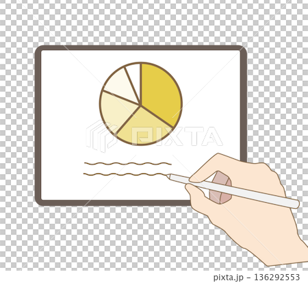 使用平板電腦在商務文件上輸入筆的模擬圖 136292553