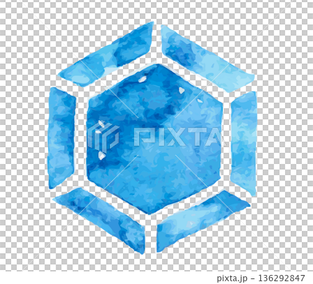 藍寶石色水彩插圖 136292847