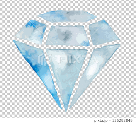 Diamond-like watercolor illustration Diamond-like watercolor illustration 136292849