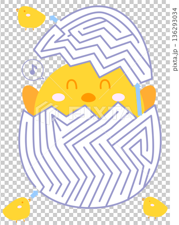 たまごから孵ったひよこの迷路 136293034