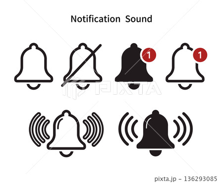 シンプルな通知音のアイコンセット 136293085