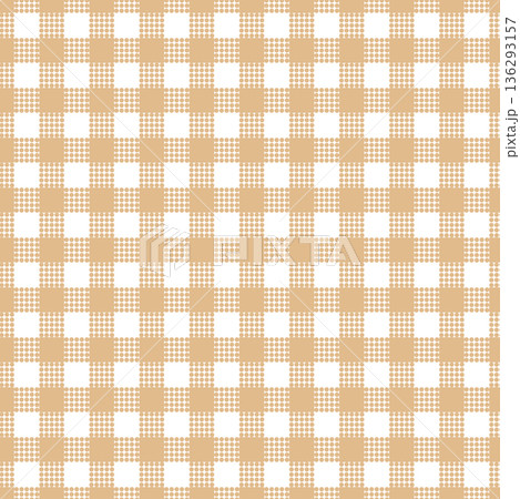 Warm Beige Dotted Check Vector 136293157