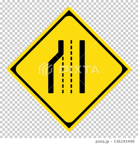 警告標誌：車道減少 136293490
