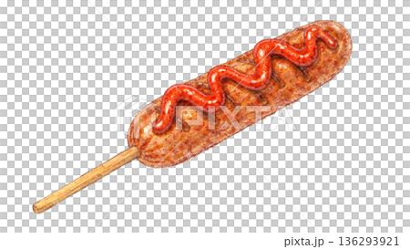 法蘭克福食品攤位插圖 136293921