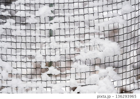ネットに付着した雪の模様 136293965