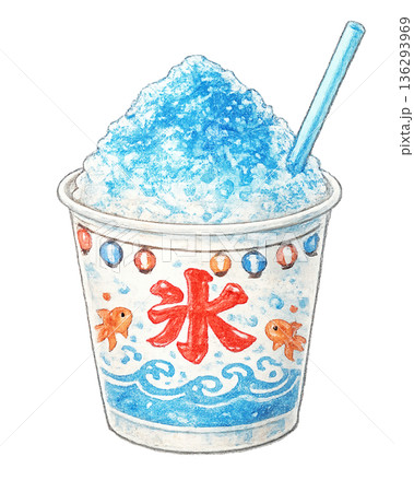 屋台のカップ入りかき氷イラスト 136293969