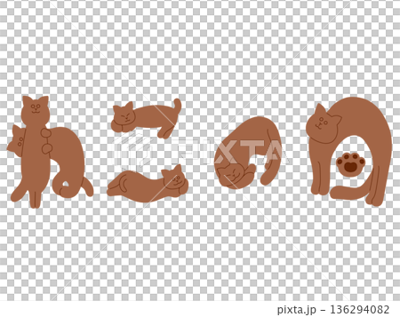 Hand-drawn cat letter illustration for Cat Day (brown) 136294082