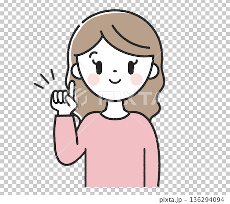 A woman with a pointing pose A woman with a pointing pose 136294094