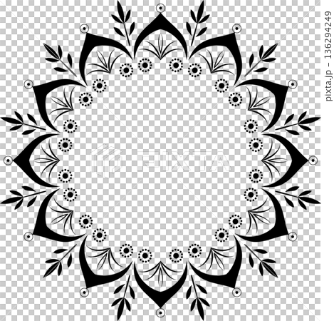 Black mandala vector pattern. Ethnic ornate frame Black mandala vector pattern. Ethnic ornate frame 136294249