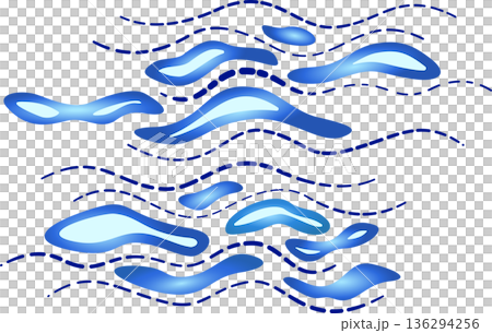 Blue gradient waves on white background. Water blue landscape vector illustration. Abstract background of different curved lines and shapes. Natural native decorative design element Blue gradient waves on white background. Water blue landscape vector illustration. Abstract background of different curved lines and shapes. Natural native decorative design element 136294256