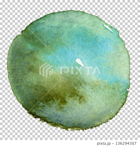 水彩圓形紋理透明PNG 136294387