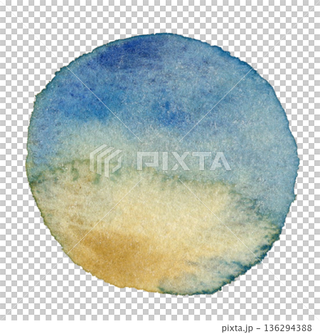 水彩圓形紋理透明PNG 136294388