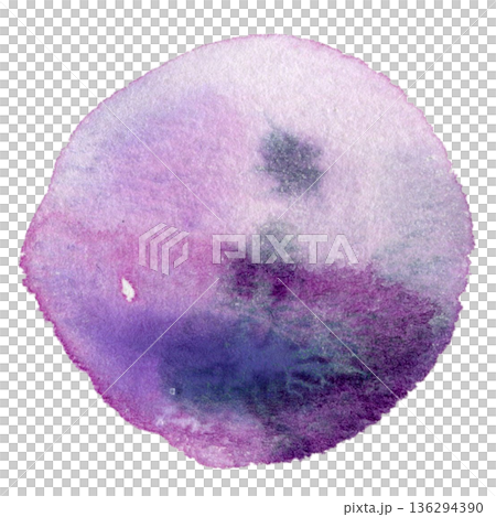 水彩圓圈紫色紋理透明PNG 水彩圓圈紫色紋理透明PNG 136294390