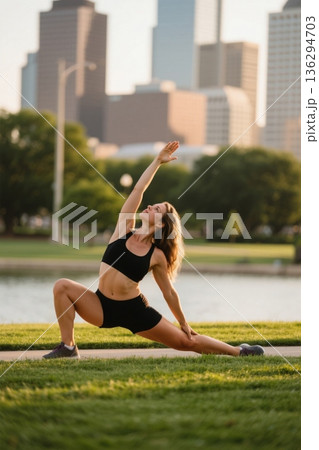 ヨガ 女性 メス 136294703