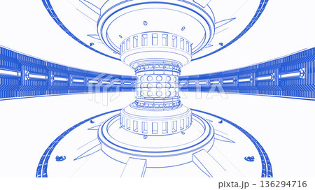 Outline of smr or small modular nuclear fusion reactor core chamber inside Outline of smr or small modular nuclear fusion reactor core chamber inside 136294716
