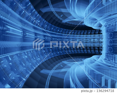 X-ray of smr or small modular nuclear fusion reactor core chamber inside X-ray of smr or small modular nuclear fusion reactor core chamber inside 136294718