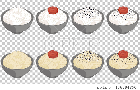 玄米と白米のご飯セット 136294850