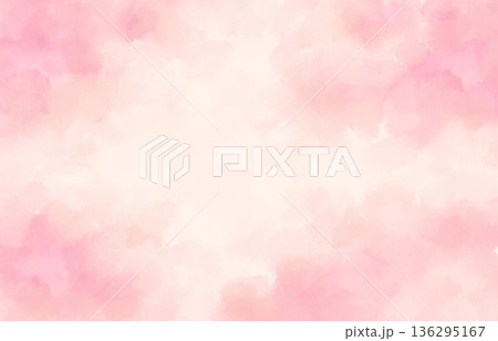 ピンクの水彩にじみ背景 136295167