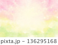春色グラデーションの水彩にじみ背景 136295168