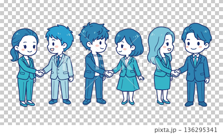 商務握手插圖集,包含合約、協議、合作夥伴關係場景 商務握手插圖集,包含合約、協議、合作夥伴關係場景 136295341