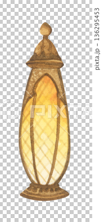 Watercolor Illustration of Ramadan Lantern. Watercolor Illustration of Ramadan Lantern. 136295453