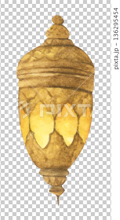 Watercolor Illustration of Ramadan Lantern. 136295454