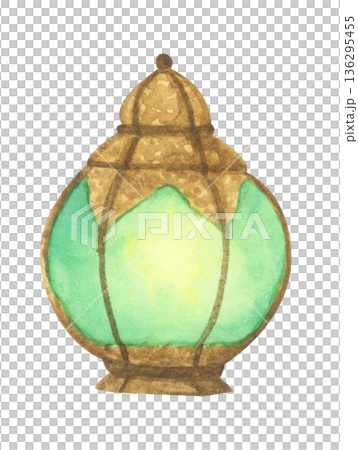 Watercolor Illustration of Ramadan Lantern. Watercolor Illustration of Ramadan Lantern. 136295455