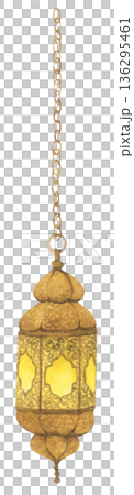 Watercolor Illustration of Ramadan Lantern. 136295461