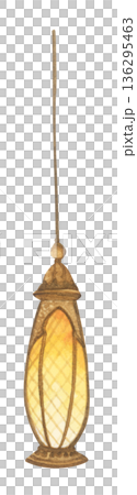 Watercolor Illustration of Ramadan Lantern. 136295463