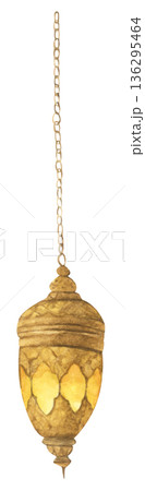 Watercolor Illustration of Ramadan Lantern. 136295464