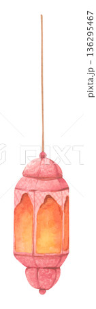 Watercolor Illustration of Ramadan Lantern. Watercolor Illustration of Ramadan Lantern. 136295467