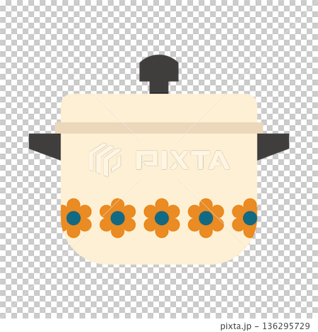 可愛い花柄のレトロな鍋 136295729