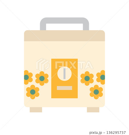 花柄の炊飯器(レトロ家電) 花柄の炊飯器(レトロ家電) 136295737