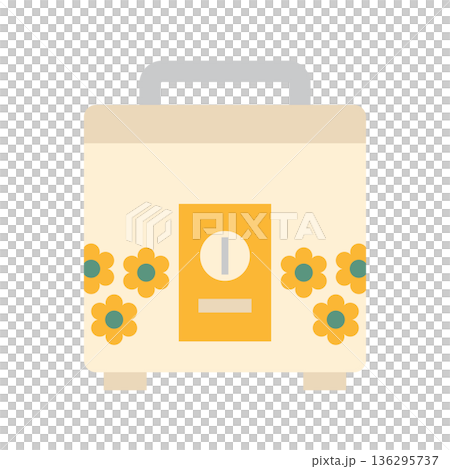 花柄の炊飯器(レトロ家電) 花柄の炊飯器(レトロ家電) 136295737