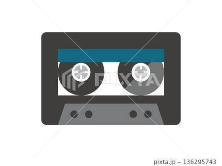 レトロなカセットテープ レトロなカセットテープ 136295743