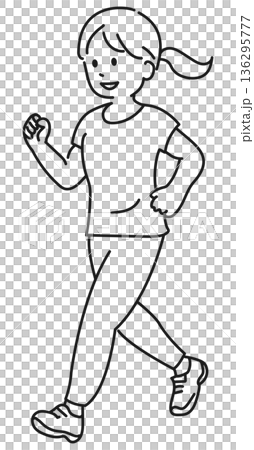 Illustration of a woman who runs Illustration of a woman who runs 136295777