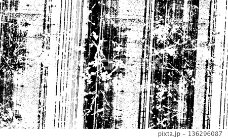 縦縞のグランジテクスチャ　擦れと汚れのハードな背景素材 136296087