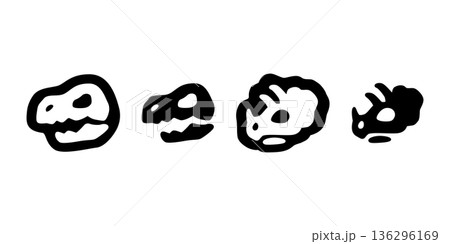dinosaur vector icon triceratops horridus fossil skull cartoon character doodle illustration logo isolated design 136296169