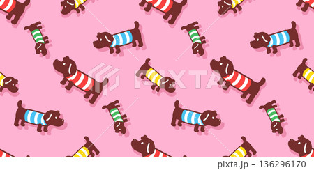 dog seamless pattern tee shirt striped puppy vector pet breed cartoon gift wrapping paper repeat wallpaper tile background doodle illustration isolated design pastel color pink dog seamless pattern tee shirt striped puppy vector pet breed cartoon gift wrapping paper repeat wallpaper tile background doodle illustration isolated design pastel color pink 136296170