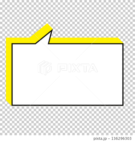 シンプルな吹き出しのイラスト　横長　四角 136296303