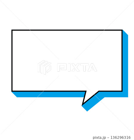シンプルな吹き出しのイラスト 横長 四角 シンプルな吹き出しのイラスト 横長 四角 136296316