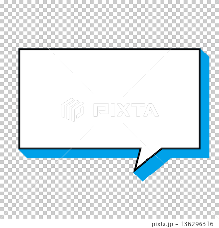シンプルな吹き出しのイラスト 横長 四角 シンプルな吹き出しのイラスト 横長 四角 136296316